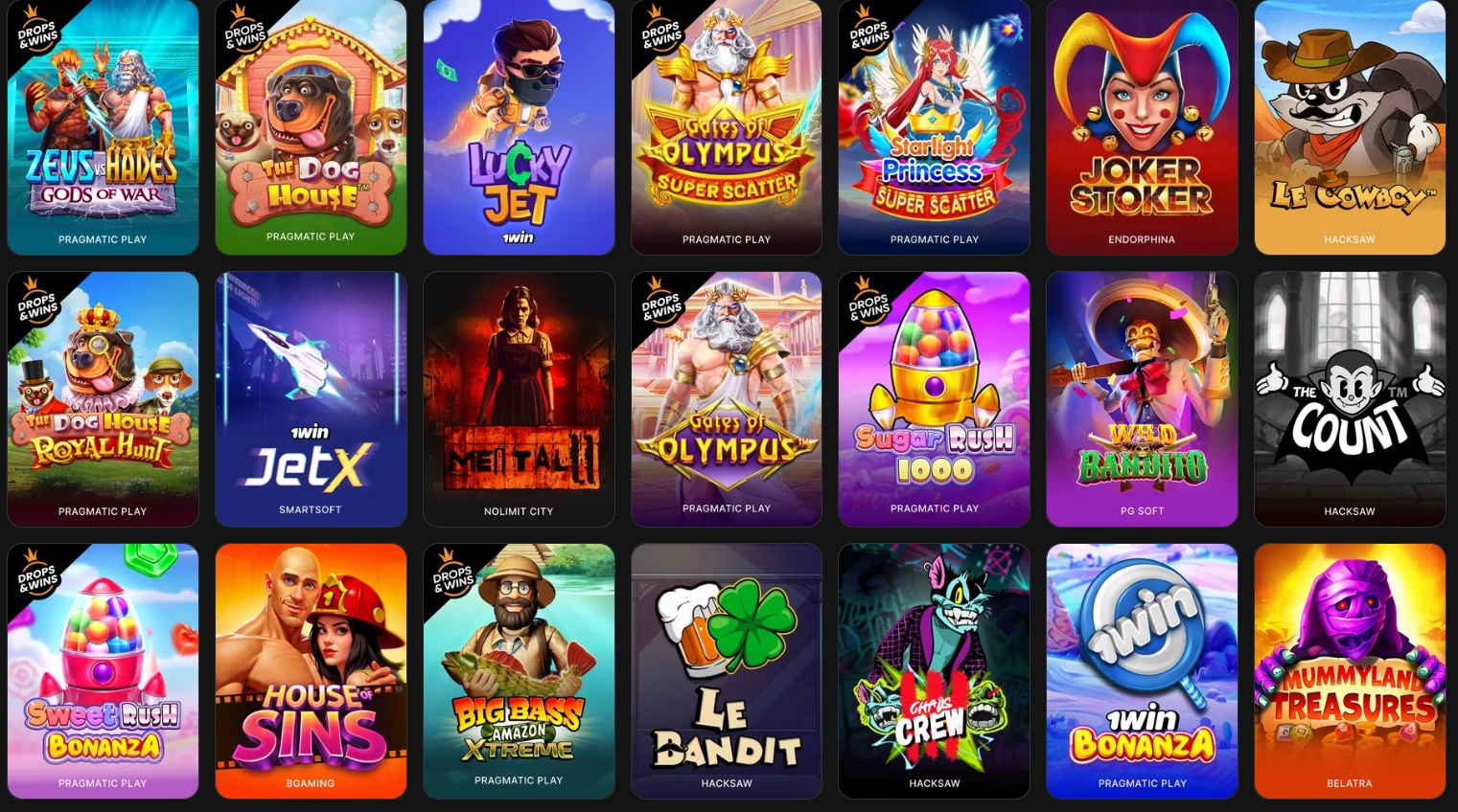 Игровые автоматы и слоты 1вин